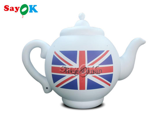 2m 6.6ft White Advertising Air Sealed Inflatable Teapot Model With Printing