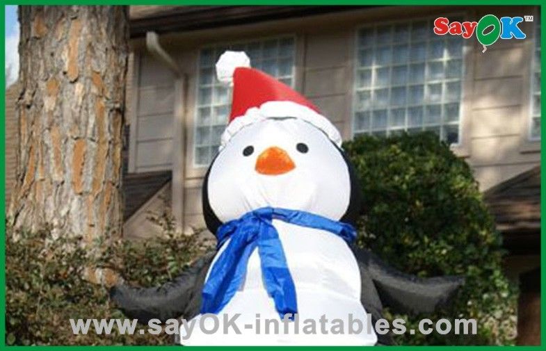 Cute Christmas Santa Snowman Inflatable Holiday Decorations With Santa Hat