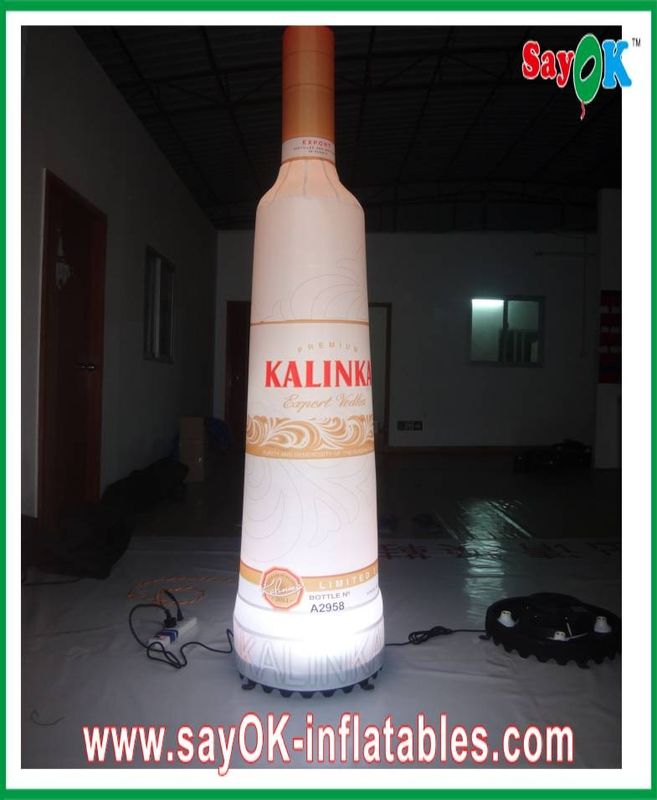 190T Nylon Cloth Inflatable Bottle Wine Height 2M With Led Lights