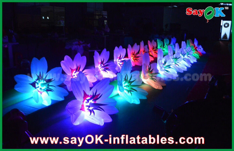 Wedding Romantic Inflatable Led Flower Chain , Outdoor Inflatable Decorations