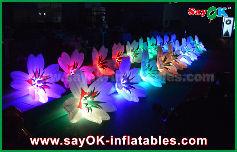 Wedding Romantic Inflatable Led Flower Chain , Outdoor Inflatable Decorations