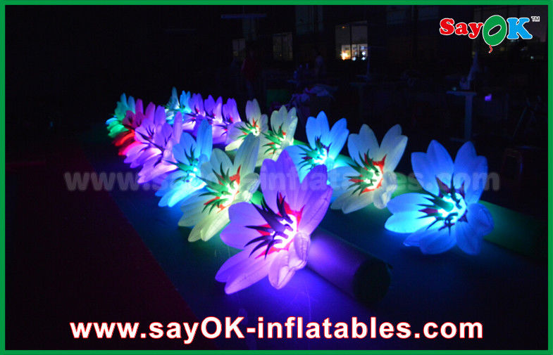 Wedding Romantic Inflatable Led Flower Chain , Outdoor Inflatable Decorations