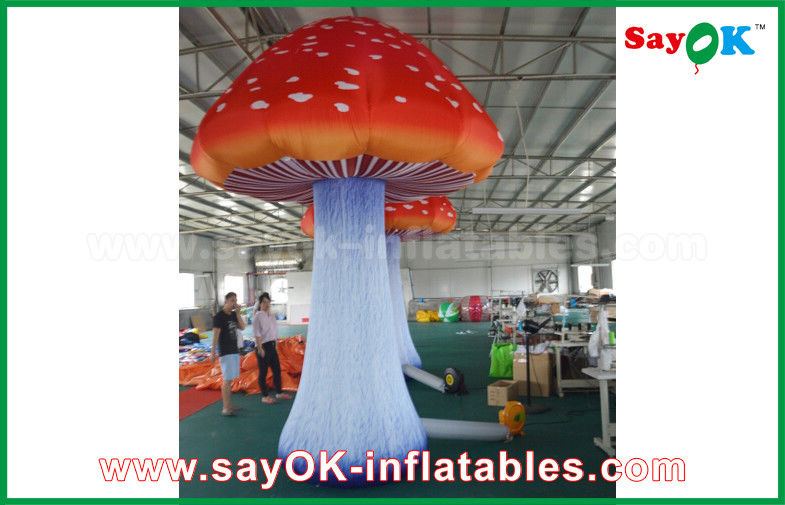 Oxford Cloth Giant Inflatable Mushroom Advertising Inflatables With Built - In Blower