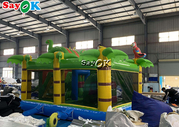 Zoo Themed Inflatable Bounce House Children'S Playground Water Slide