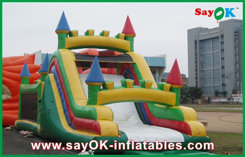 Castle Shape Inflatable Bouncer With Slide / Inflatable Combo For Park