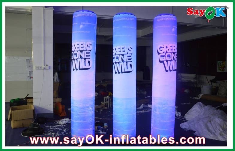 190T Nylon Cloth Inflatable Pillar Durable 2m With Led Lighting