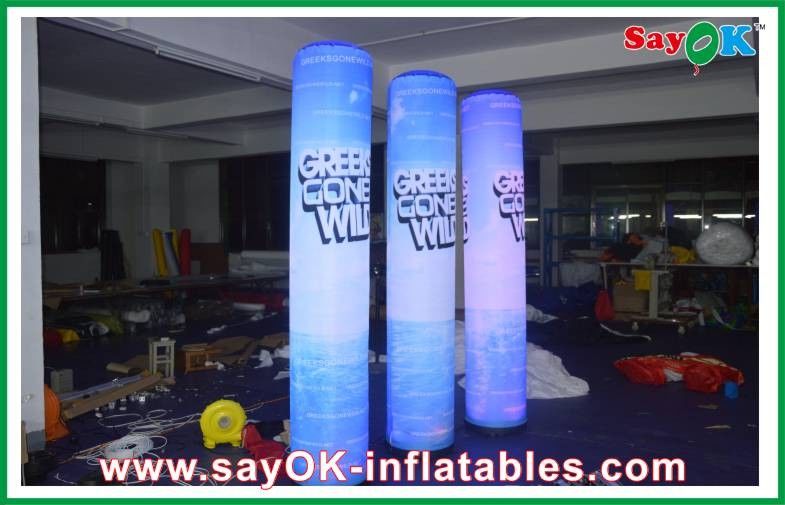 190T Nylon Cloth Inflatable Pillar Durable 2m With Led Lighting