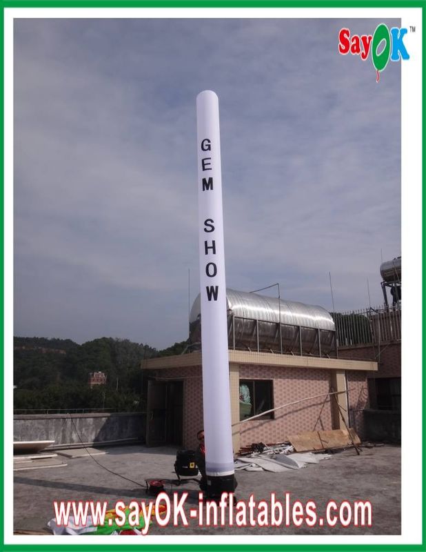 Logo Printing White Pillar Inflatable Sky Dancer Led Lighting Professional OEM