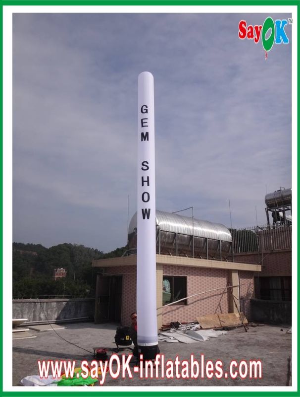 Logo Printing White Pillar Inflatable Sky Dancer Led Lighting Professional OEM