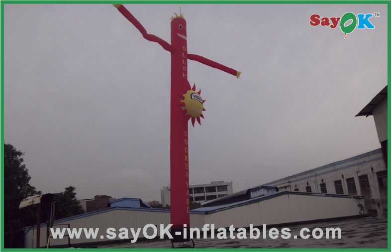 Air Dancing Man Advertising Commercial Red 6m Inflatable Tube Man With Logo Printing Oxford Nylon