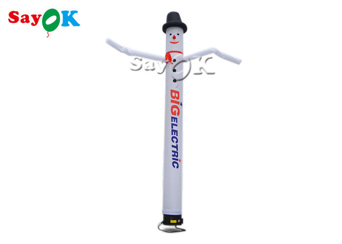 Blow Up Air Dancers White Inflatable Air Dancer With Log Print 4m/5M/6m High With Light For Advertising