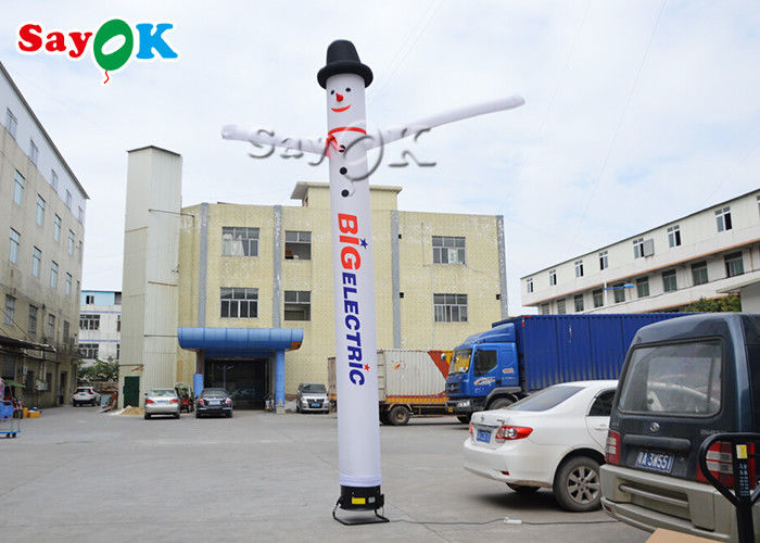 Blow Up Air Dancers White Inflatable Air Dancer With Log Print 4m/5M/6m High With Light For Advertising