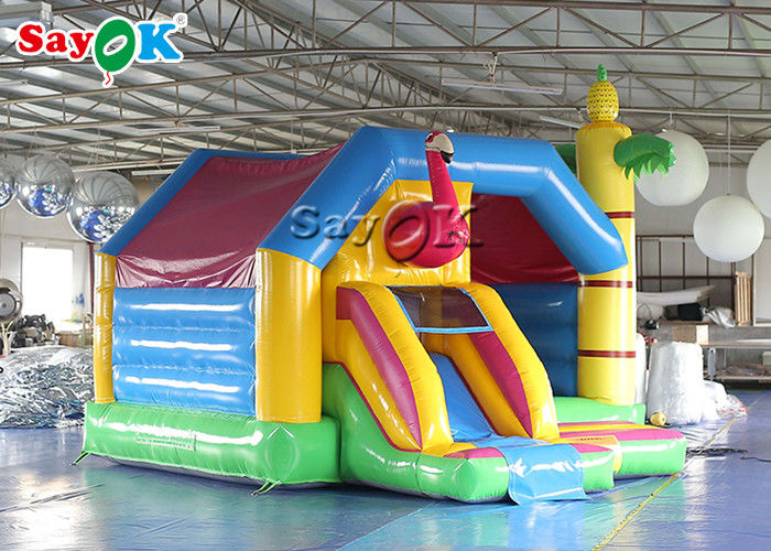 4.9x3.9x3.6mH Flamingo Commercial Kids Inflatable Bouncer Slide Combo