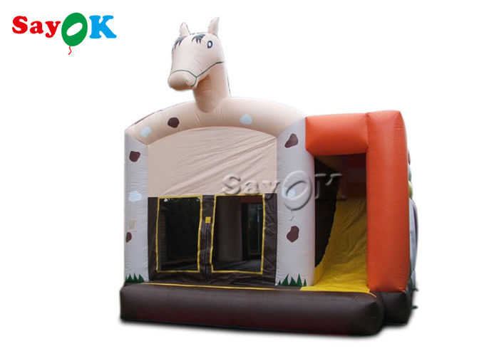 PVC Double Stitching Inflatable Horse Bounce Castle For Backyard