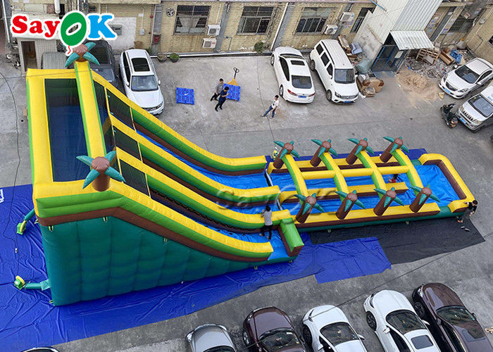 Large Multi Channel  PVC Inflatable Bouncer Slide With Pool