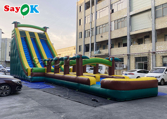 Large Multi Channel  PVC Inflatable Bouncer Slide With Pool