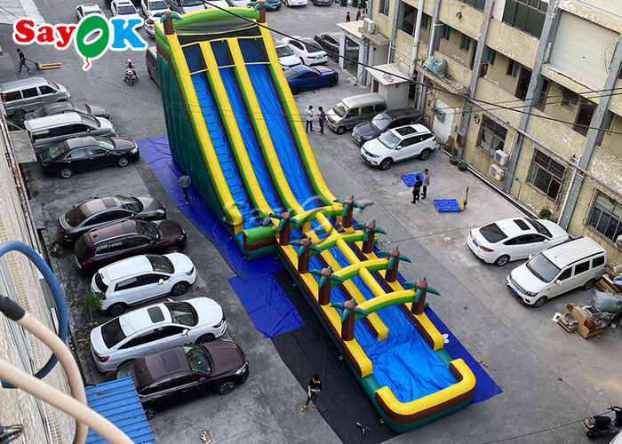 Large Multi Channel  PVC Inflatable Bouncer Slide With Pool