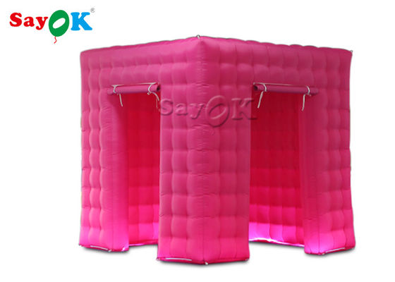 Event Booth Wyświetla Kwadratowe Podwójne Środkowe Drzwi Wideo Nadmuchiwane Photo Booth Ze Światłem Led