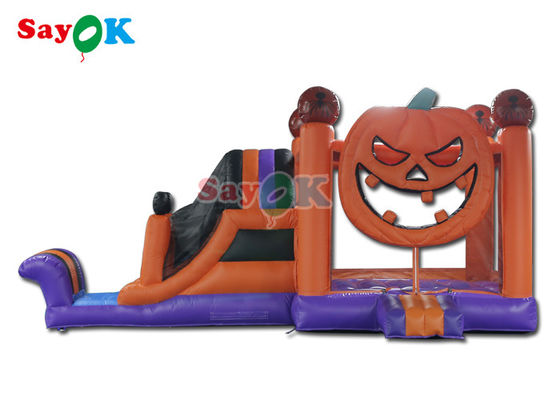 Nadmuchiwany zamek dyniowy na Halloween z nadmuchiwanymi zestawami zjeżdżalni na imprezę