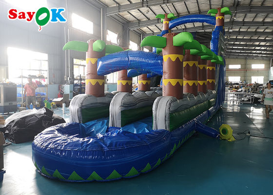 Gigantyczny skukanie OEM Zabawne Blow Up Palm Tree Water Slide Płynne skakacze Płynne skakanie Dom z skoku