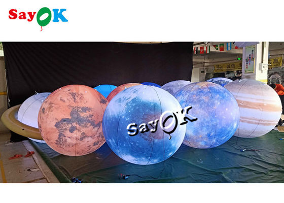 Oświetlenie LED Ogromne zawieszone powietrzne Osiem planet 0,25 mm Materiał PVC